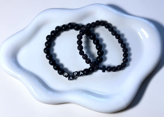 Onyx/Lava Stone Beaded Bracelet